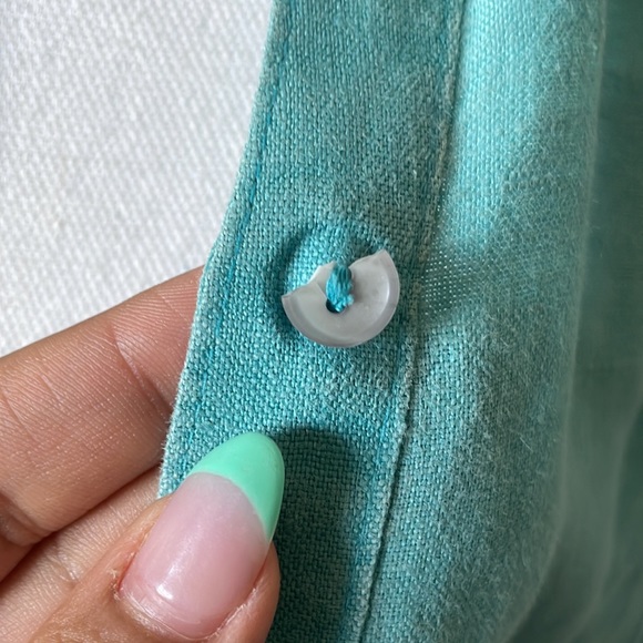 Blue Button Down Top - Picture 4 of 5